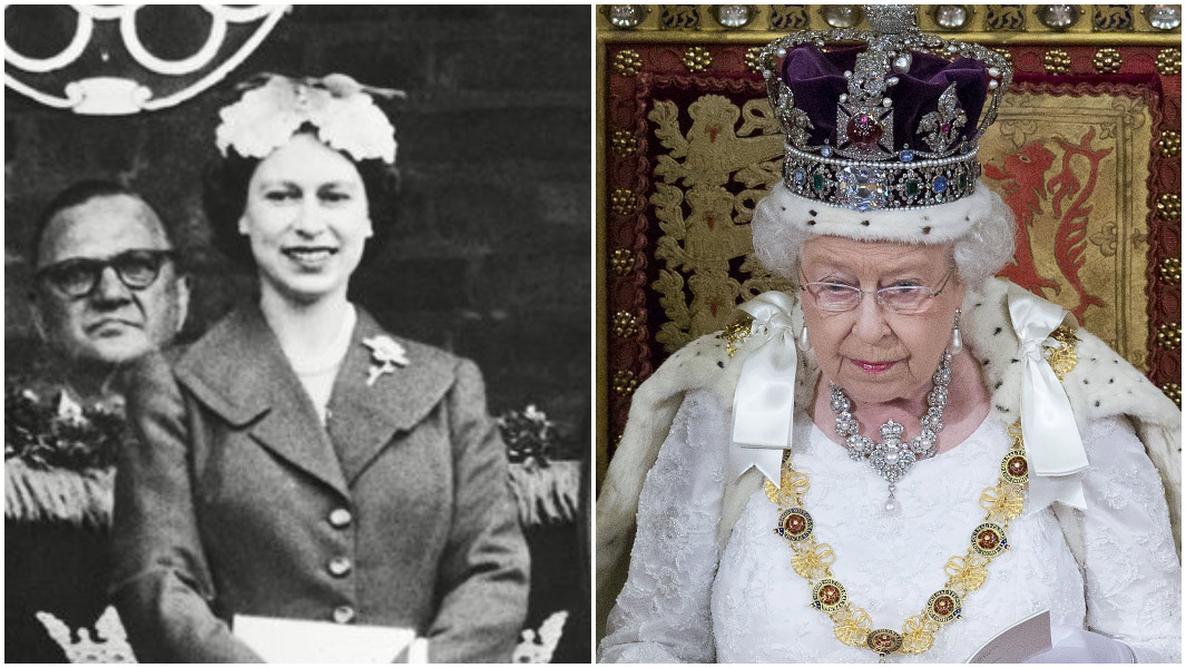 split image Queen Elizabeth 2