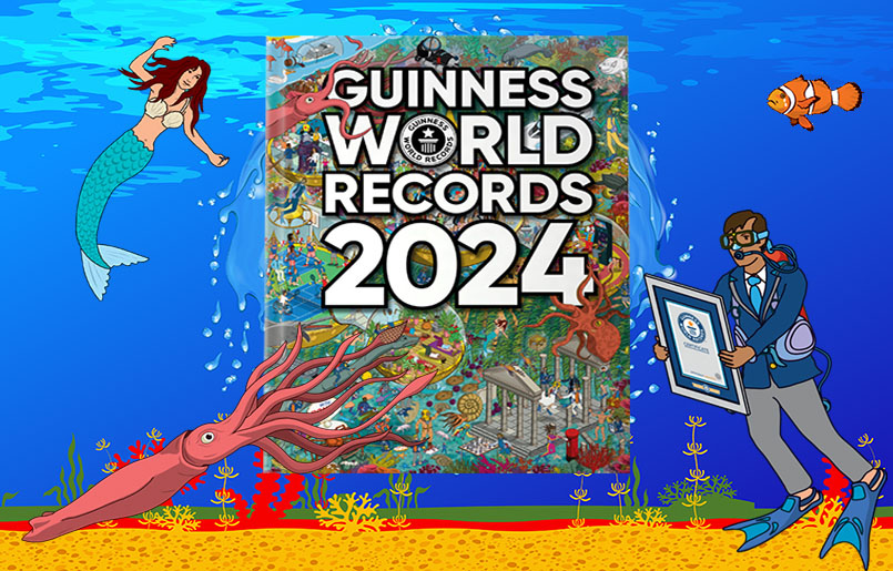 GWR 2024 book - cartoon mermaid, adjudicator and octopus underwater